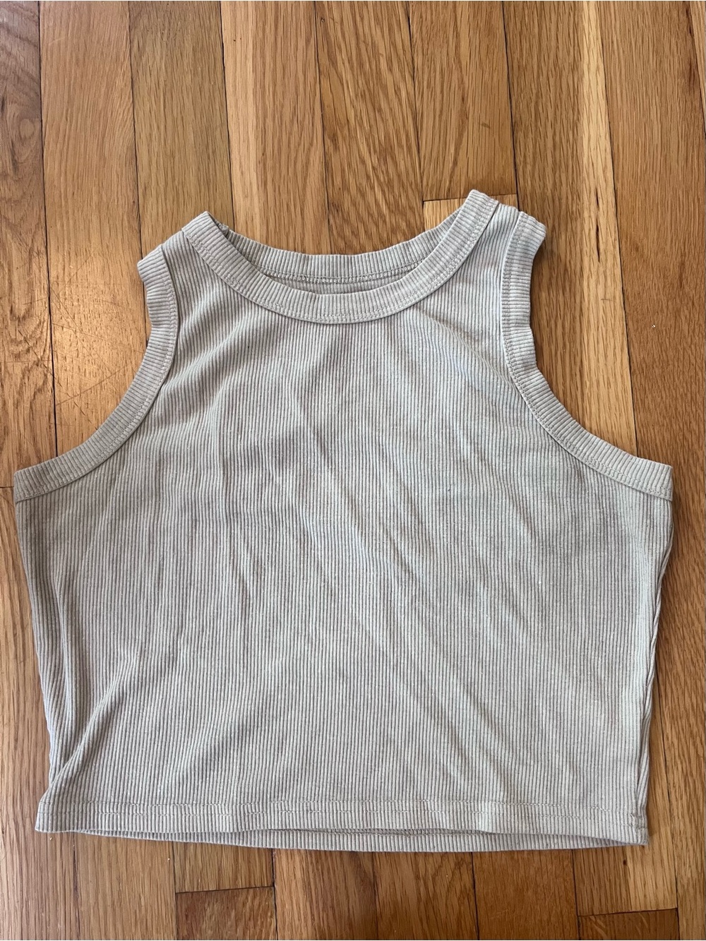 Women’s XS Ribbed Cropped Tank Top in Cream